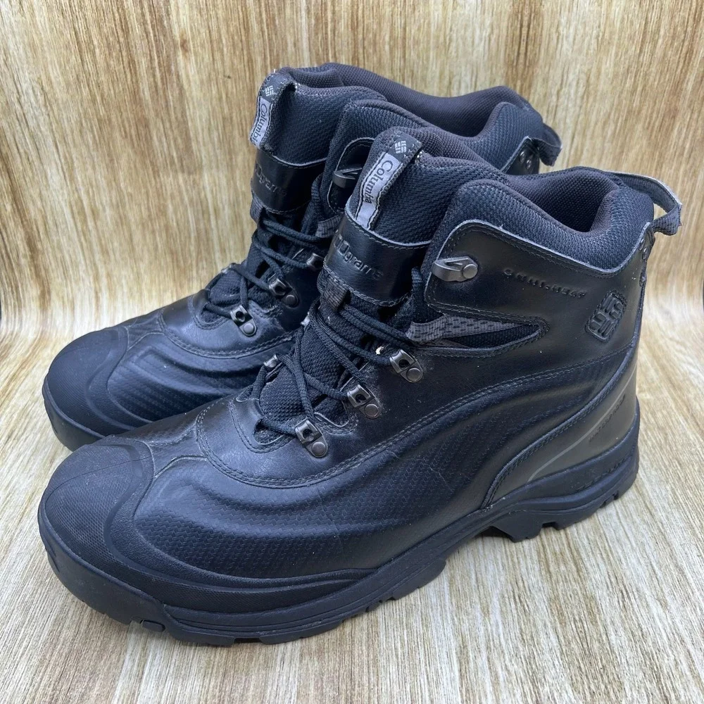 Columbia Bugaboot Plus II Hiking Boots Men's 14 Black Waterproof 100g Omni-Heat